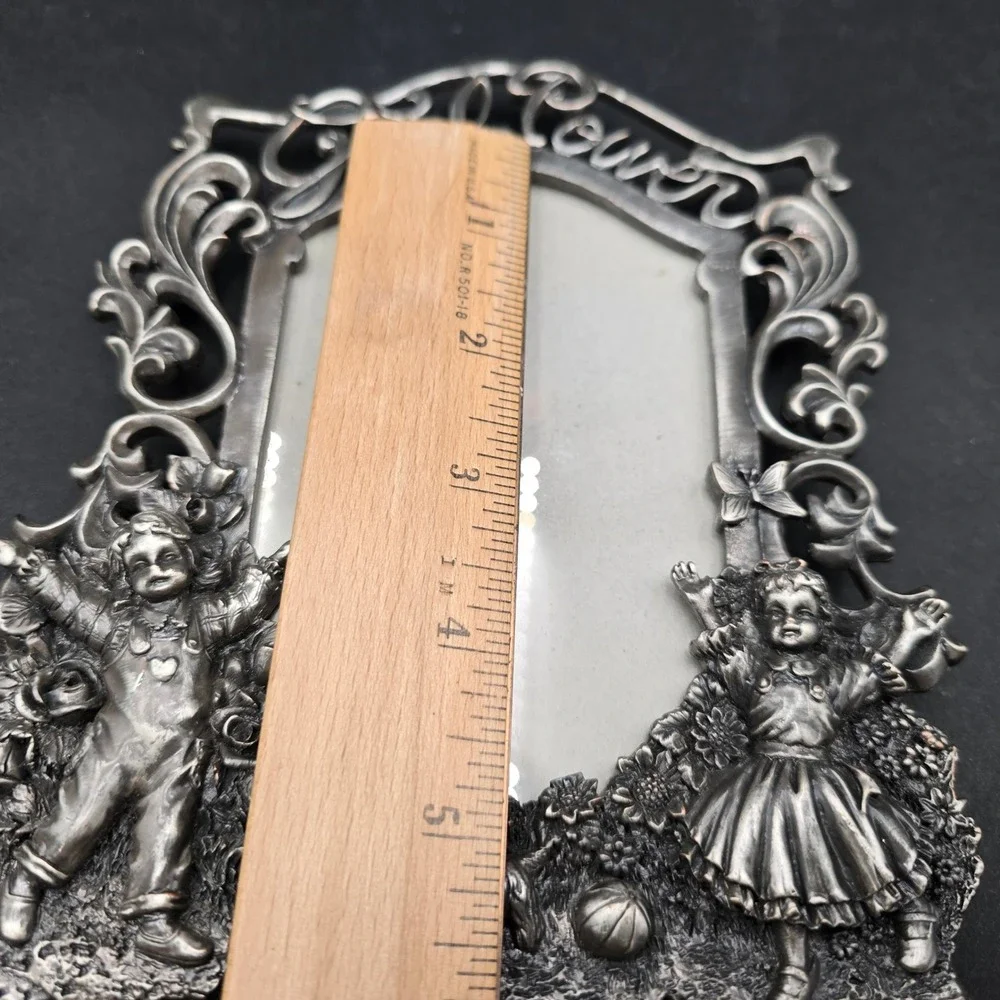 HK Perfect Girl Power Vintage Pewter Style Photo Frame Girls Puppy Butterfly 5x6